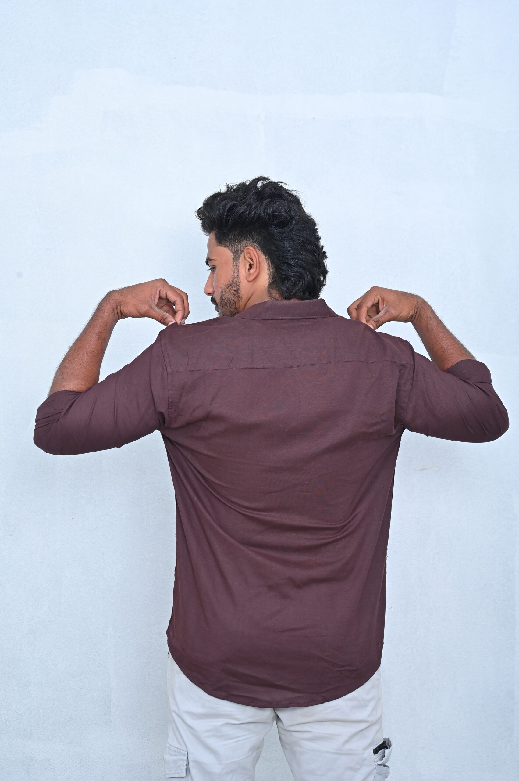 🟤 Brown Pure Linen Shirt