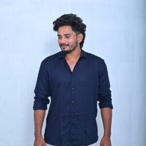 💙 Pure 100% Linen Blue Shirt